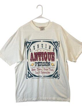 Genuine Antique Person Graphic T-Shirt "Been There Done That" Design XL EUC